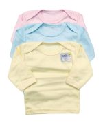 Tawakkal Mart Pack of 3 Newborn Baby Inner Vests Banyan In Cotton Stuff for Newborn Baby Full Sleeves & Half Sleeves (UniSex) 0-12M