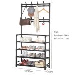 Shoe Rack 5 Layer With Coat Rack - Image 5