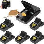 Heavy Duty Mouse Trap Mice Catcher High Quality Plastic Reusable Convenient Effective Black Stainless-Steel Springs Rat Killer For Households Eliminates Faster Than Other Indoor and Outdoor
