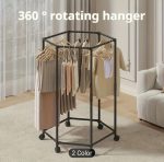 Freestanding Garment Rack, Double Space Multi-Purpose Metal Clothing Organizer - Image 3