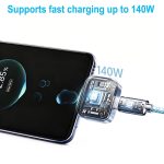 140W Universal Auto Disconnect Charger Adapter Cable, Type-C Mobile Fast Charging Separator with Full Charge Auto Cut for Night Charging