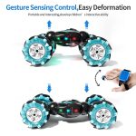 RC Stunt Car, 2.4GHz 4WD Remote Control Gesture Car Sensor Toy, Double Sided Rotating Off Road Vehicle 360° Flips with Lights Music, for Boys & Girls, Multi - Image 4