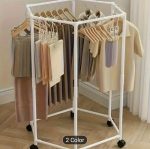 Freestanding Garment Rack, Double Space Multi-Purpose Metal Clothing Organizer