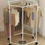 Freestanding Garment Rack, Double Space Multi-Purpose Metal Clothing Organizer