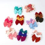 3Pcs/Set Big Bows Floral Headband Soft Elastic Nylon Newborn Baby Girl Headbands Cute Bowknot Cloth Kids Girls Hair Accessories
