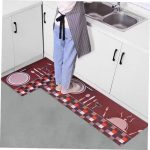 Dazzin - 2pcs Kitchen Runner Mat Non Slip Super absorbent Bedroom Long Bedside Area Rug Soft Washable Carpet Bathroom Entrance Doormat - Image 6