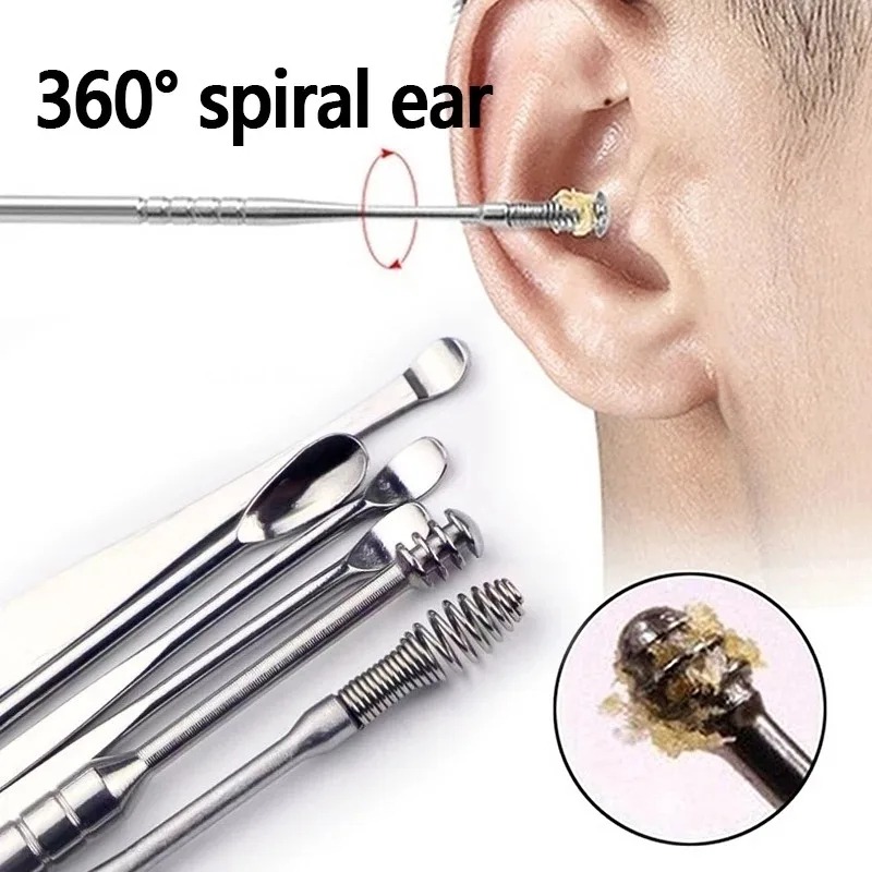 imgi_64_0b02e9543c49b0bad005d58a1c4894bf Professional 6 Pcs Stainless Steel Ear Wax Removal Kit, Reusable Ear Pick Tools, Spiral & Spring Earwax Extractor for Adults & Children, Portable Ear Hygiene Tool Set with Storage Bag, Non-Slip & Safe Design - Image 1