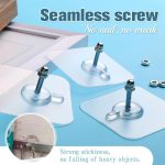 6pcs Photo Frame Hooks Invisible Stickers Hanging Picture Painting Non-Trace Self Adhesive Nails Hook Wall Paste Tack