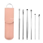Professional 6 Pcs Stainless Steel Ear Wax Removal Kit, Reusable Ear Pick Tools, Spiral & Spring Earwax Extractor for Adults & Children, Portable Ear Hygiene Tool Set with Storage Bag, Non-Slip & Safe Design - Image 4