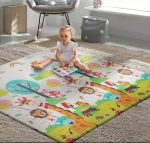 Baby Play Mat, Large Baby Crawling Mat Foam Reversible,Baby Care Playmat for Infants, Toddlers, Kids Indoor Outdoor Use (4feet x 6Feet)