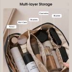 Luxury Cosmetic Organizer Travel Bag for Women – Large Capacity PU Leather Makeup Pouch with Zipper & Handle | Elegant Portable Makeup Storage Case | Waterproof Beauty Organizer Toiletry Bag | Cosmetic Brush Kit - Image 3