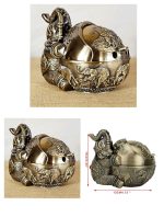 Retro Windproof Ashtray with Lid Zinc Alloy Elephant Styling - Image 6