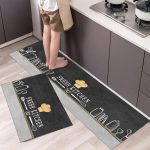 2pcs Kitchen Runner Mat Non Slip Super absorbent Bedroom Long Bedside Area Rug Soft Washable Carpet Bathroom Entrance Doormat
