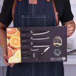 6 Pcs Stainless Steel Kitchen Knife Set Chef Knives Slicing Knife Set Meat Cleaver Fruit Knife Peeler Scissors - Image 4