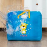 Blue Dinosaur Travel Bag Large Capacity Zipper Closure Cartoon Print Perfect for Kids and Adults on-the-go!