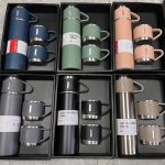 water bottle - steel water bottle - temperature water bottle - vaccum bottle - stainless Steel Vacuum Insulated Thermos 500ml (3pcs) With Extra 2 Cups Stainless Steel Thermal Bottle for Hot and Cold Beverages with Coffee Water Cup Travel Kit Perfect Gift
