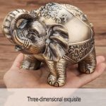 Retro Windproof Ashtray with Lid Zinc Alloy Elephant Styling - Image 3