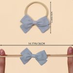 5Pcs/Set Solid Color Kids Headwear Elastic Hair Bands for Baby Cute Cotton Bowknot Headband Infant Girls Hair Accessories - Image 4