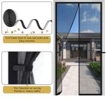Magic Mesh Magnetic Screen Door Mesh Curtain Mosquito Net Bug Hands Free Partition Mute Striped Door Curtain Bedroom Ventilation - Image 4