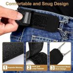 2PCS Adjustable Jean Waist Tightener Buckle | No Belt Waistband Clip | Elastic Pants Waist Adjuster | Metal Hook Waist Reducer for Men & Women - Image 8