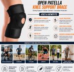 Open Patella Knee Support Brace Adjustable Compression Knee Cap for Men & Women | Sports, Gym, Running, Fitness, Walking | Knee Pain Support - Image 3