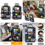 Car Backseat Organizer with Touch Screen Tablet Holder + 9 Storage Pockets Kick Mats Car Seat Back Protectors - Image 9