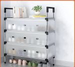Multi 4 Layer/ 5 Layer Lace Dustproof Storage Shoe Rack Household Multi-functional Space Saving Shoe Cabinet Doorway Small Shoe Cabinet - Image 5