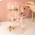 Jewelry Collection Box Transparent Multi-Layer Rotating Desktop Collection dust-Proof Finishing Makeup Box Rack Make-up Rack Transparent