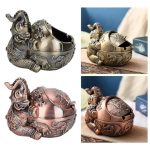 Retro Windproof Ashtray with Lid Zinc Alloy Elephant Styling - Image 8
