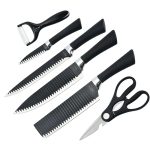 6 Pcs Stainless Steel Kitchen Knife Set Chef Knives Slicing Knife Set Meat Cleaver Fruit Knife Peeler Scissors - Image 6