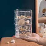Jewelry Collection Box Transparent Multi-Layer Rotating Desktop Collection dust-Proof Finishing Makeup Box Rack Make-up Rack Transparent - Image 4