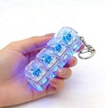 4 Keys Mechanical Keyboard Switch Clicker Keychain with RGB LED Light | Fidget Clicker Toy | Stress Relief Keychain | Portable Mechanical Switch Keyboard Clicker