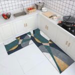 2pcs Kitchen Runner Mat Non Slip Super absorbent Bedroom Long Bedside Area Rug Soft Washable Carpet Bathroom Entrance Doormat