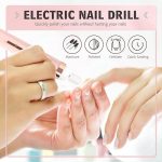 5 in 1 USB Charging Electric Nail File with 5 Silent Grinding Heads, Portable Manicure Pedicure Kit for Salon and Home (Pink)