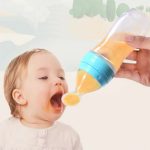 Little Crown Baby Silicone Squeeze Feeding Bottle With Spoon Food Rice Cereal Feeder 90MLBaby Silicone Squeeze Feeding Bottle With Spoon Food Rice Cereal Feeder 90ML
