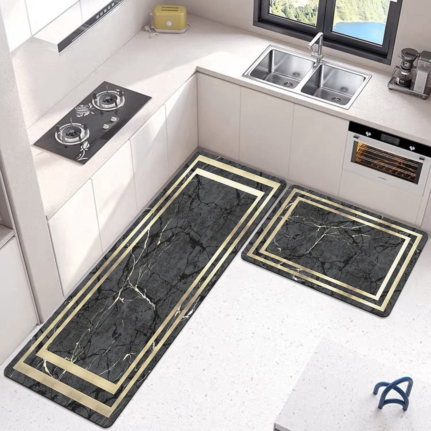 imgi_69_735067ae1fa3753a516ce19d7a6f235e 2pcs Kitchen Runner Mat Non Slip Super absorbent Bedroom Long Bedside Area Rug Soft Washable Carpet Bathroom Entrance Doormat - Image 1