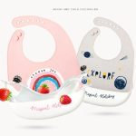 Baby bibs waterproof silicone bib high Quality bibs Random colour+random designs