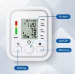 Digital Blood Pressure Monitor Upper Arm Automatic BP Machine with Large LCD Display, Voice Function, USB Rechargeable & Memory – Home Use for Adults & Seniors - Image 4