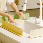 Flexible Silicone Kitchen Sink Splash Guard - Water Draining Mat