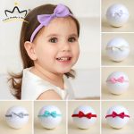 I LOVE DADDY&MUMMY-Colorful Bows Baby Headband Soft Elastic Infant Headbands Hairband For Girls Solid Color Toddler Turban Baby Hair Accessories