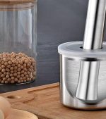 Stainless Steel Garlic Crusher with Grinding Stick & Bowl – Easy Manual Kitchen Garlic Masher Tool - Image 4