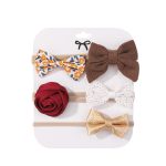 5Pcs/Set Baby Bows Lace Flower Headband For Girls Infant Nylon Hair Band Soft Elastic Newborn Hair Accessories - Image 5