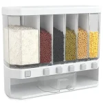 6-in-1 Cereal Dispenser – Wall Mounted Rice & Grain Storage Container, Multi-Compartment Dry Food Dispenser for Cereals, Pulses, Sugar & Snacks - Image 7