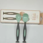 Tawakkal Mart 2 Pcs Baby Utensils Spoon Fork Set with Travel Safe Toddler Babies Children Feeding Training Easy Grip Heat Resistant Flexible Soft Perfect Self Learning - Image 4