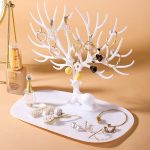 New Tree Jewelry Display StandOrganizer | Earring, Necklace, Ring Holder Tray | Deer Shape Jewelry Storage Rack for Makeup Table | Desktop Accessories Organizer for Bracelets, Cosmetics & Small Items - Image 4