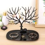 New Tree Jewelry Display StandOrganizer | Earring, Necklace, Ring Holder Tray | Deer Shape Jewelry Storage Rack for Makeup Table | Desktop Accessories Organizer for Bracelets, Cosmetics & Small Items