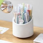 Rotating Makeup Brush Holder with Lid, Dustproof Cosmetic Brush Storage Organizer for Vanity - Image 6