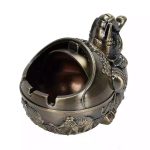 Retro Windproof Ashtray with Lid Zinc Alloy Elephant Styling - Image 4