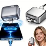 Portable USB-C Automatic Power-Off Charging Pops Up Device Physically Disconnects