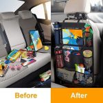 Car Backseat Organizer with Touch Screen Tablet Holder + 9 Storage Pockets Kick Mats Car Seat Back Protectors - Image 2